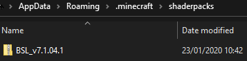 what folder to add shaders for minecraft