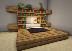 Minecraft Easy Rustic Bedroom Design, How To Make A Good Bed In Minecraft